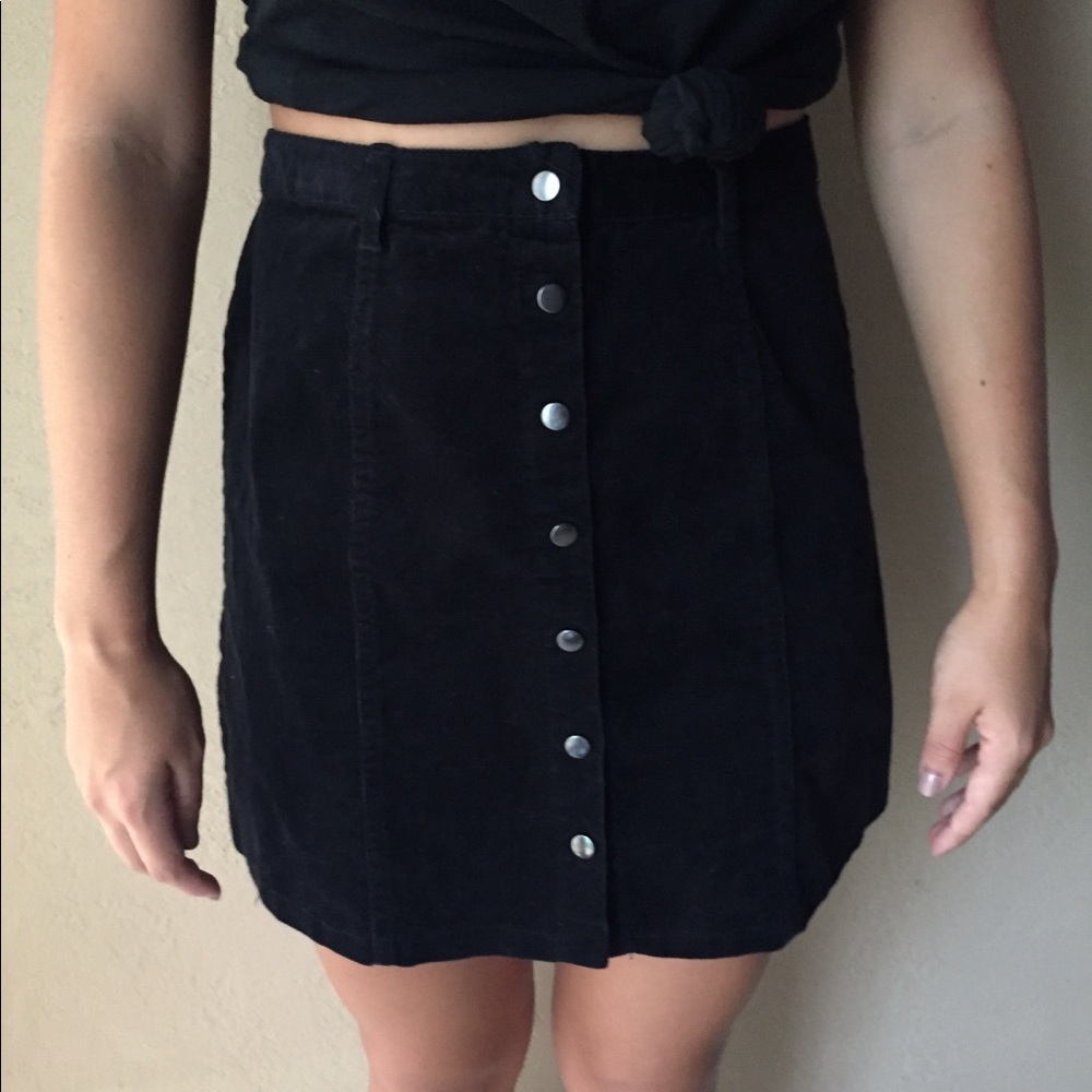 Black Button Down Skirt
